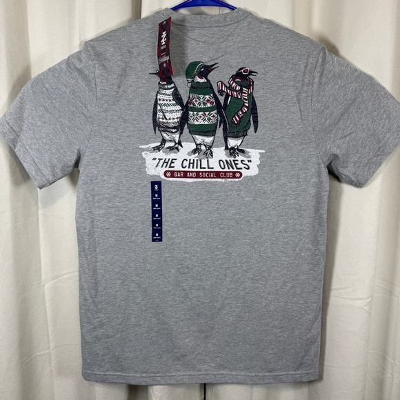 Other - IZOD Saltwater Men Sz Medium Short Sleeve Cotton Blend Graphic T-Shirt Gray